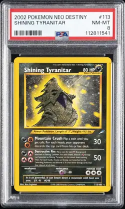 2002 POKEMON NEO DESTINY #113 SHINING TYRANITAR PSA 8 - Image 1