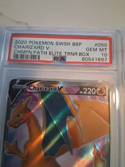 Pair of PSA 10 Charizards — 2020 Pokemon SWSH — Champions Path — Charizard V - Image 3