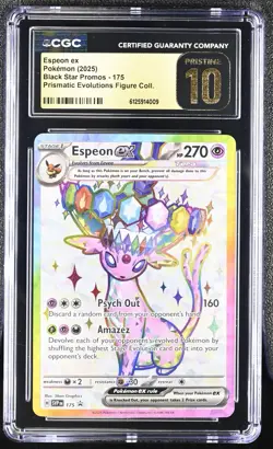 CGC PRISTINE 10 Espeon ex 175 SVP Black Star Promo Prismatic Evolutions Pokemon - Image 1