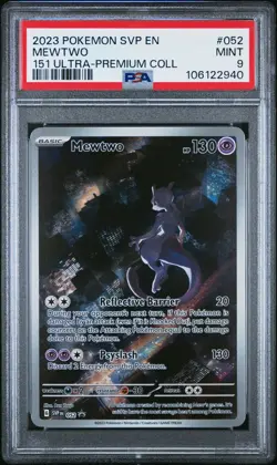 2023 POKEMON SVP EN-SV BLACK STAR PROMO 151 ULTRA-PREM COLL #052 MEWTWO PSA 9 - Image 1