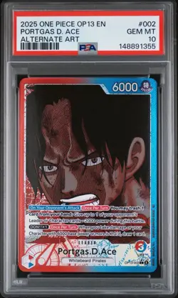 2025 ONE PIECE OP13-CARRYING ON HIS WILL ALTERNATE ART PORTGAS D. ACE PSA 10 - Image 1
