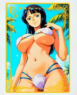 Waifu Anime Cards TCG | One Piece - Robin [ METAL CARD ] PG | Sexy Hentai Girl - Image 2