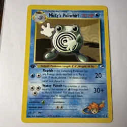 Pokemon Card Gym Heroes 1st Edition Misty's Poliwhirl 53/132 Uncommon NM- - Image 1