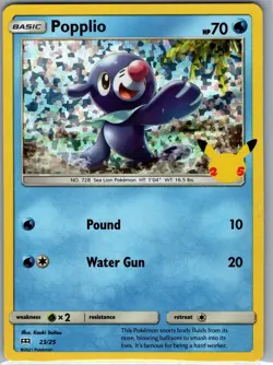 Popplio - 23/25 Holo McDonald's 25th Anniversary Promos - Pokemon Card - NM - Image 1