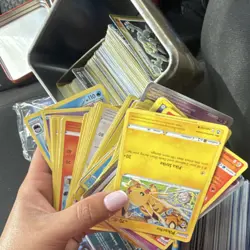 Pokemon Mixed Card Lot Pikachu Hydreigon Lapras Ledbya Cutiefly English Holo Tin - Image 4