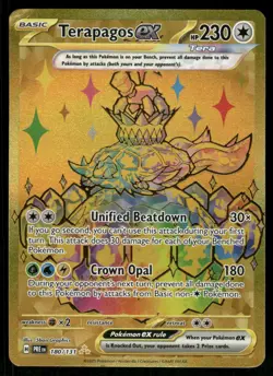 Pokemon Cards Terapagos ex 180/131 Prismatic Evolutions Hyper Rare NM - Image 1
