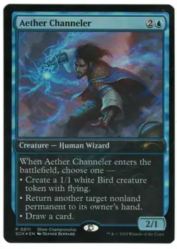 MTG Aether Channeler Foil Game Day Promo Store Champ Magic The Gathering TCG - Image 1