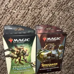 LOT of 2 Magic the Gathering Zendikar Rising AND Strixhaven Theme Boosters - Image 2