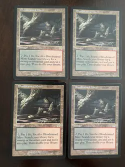 4 x Bloodstained Mire MTG Magic The Gathering Onslaught Rakdos - Image 1