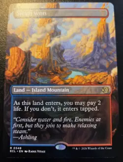 Steam Vents (Borderless) 0348 Rare Lorwyn Eclipsed Magic: The Gathering - Image 1