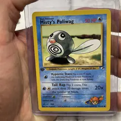 Misty's Poliwag 87/132 1st Edition Gym Heroes Common 2000 Pokemon TCG WOTC NM/MT - Image 1