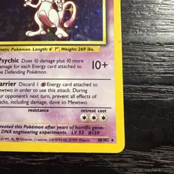 1999 Pokemon Mewtwo HOLO 1st Edition #10 - Image 5