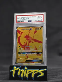 2019 Pokemon Hidden Fates Tapu Bulu GX SV91 Gold GEM MINT PSA 10 *NEW CERT!* - Image 1