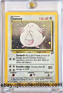 Pokemon CHANSEY 3/130 Holo Rare Base Set 2 - Light Play 🍒 - Image 1