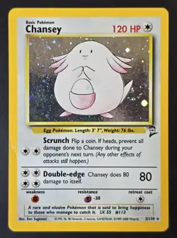 Pokemon CHANSEY 3/130 Holo Rare Base Set 2 - Light Play 🍒 - Image 4