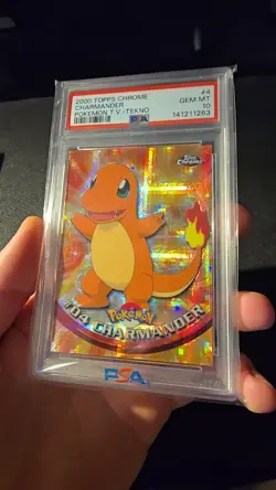 2000 TOPPS CHROME POKEMON T.V. TEKNO #4 CHARMANDER PSA 10 - Image 2