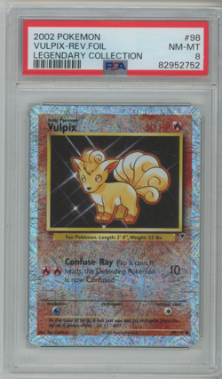 2002 POKEMON LEGENDARY COLLECTION #98 VULPIX-REVERSE FOIL PSA 8 - Image 1