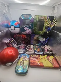 Pokemon TCG Empty Tin Lot Various Tins Poke Ball Charizard Pikachu Tin Only - Image 1