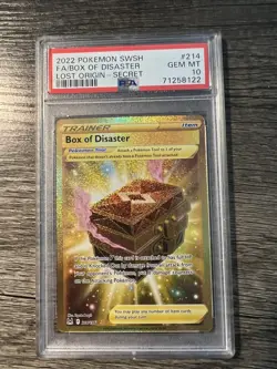 2022 Pokemon SWSH Lost Origin #214 FA/Box Of Disaster Secret PSA 10 - Image 1