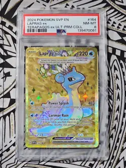 LAPRAS EX 2024 POKEMON SVP EN-SV 164 TERAPAGOS ex ULT-PRM PSA 8 NM-MINT (081) - Image 1