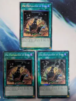 YuGiOh! Pre-Preparation of Rites RA01-EN055 Collector's Rare x3 PLAYSET 1st Ed - Image 1
