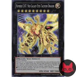 Yugioh Number C107: Neo Galaxy-Eyes Tachyon Dragon PRIO-EN041 Super Rare 1st NM - Image 1