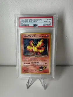 PSA 8 Rocket's Moltres Gym #146 Japanese Pokemon Card Holo NEAR MINT - Image 1
