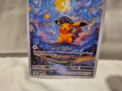 Pokemon Pikachu Starry Night Van Gogh Beautiful Moon. THIS IS A FAN ART CARD - Image 2