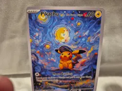 Pokemon Pikachu Starry Night Van Gogh Beautiful Moon. THIS IS A FAN ART CARD - Image 4