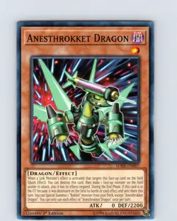 Yu-Gi-Oh TCG Anesthrokket Dragon SDRR-EN007 1st Edition Common Card NM - Image 1