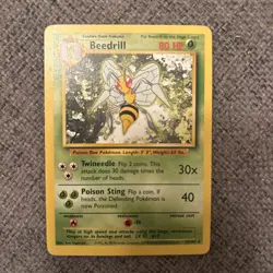 Pokemon TCG Beedrill Base Set, 17/102, Regular Rare Card LP - Image 1