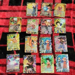 Bandai Dragon Ball Super Card Game Cross Spirits Foil Lot 15 Cards Goku Vegeta - Image 1
