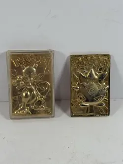 Pokemon Gold Metal Cards Mewtwo Togepi 1999 Nintendo Embossed Vintage - Image 1