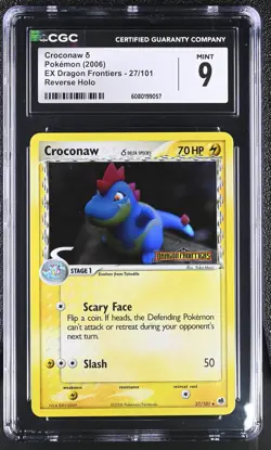 CGC 9 MINT Croconaw 2006 EX Dragon Frontiers 27/101 Reverse Holo Pokemon Card - Image 1
