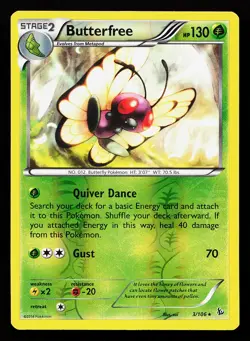 Butterfree 3/106 Reverse Holo Rare XY Flashfire Pokemon Card - Image 1