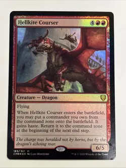 MtG Commander Legends Hellkite Courser FOIL 183/361 M/NM Flat Ship VCT123871 - Image 1