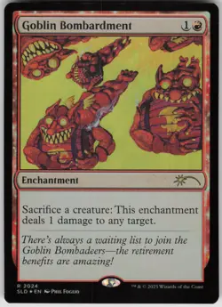 MTG Goblin Bombardment Rainbow Foil Foil NM Secret Lair Drop Series Magic 2024 - Image 1