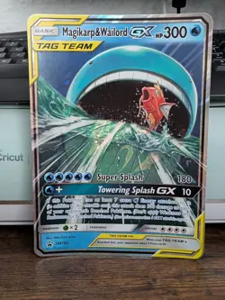 Magikarp Wailord GX Jumbo Promo Pokemon Oversized Card SM166 2019 tag team - Image 1