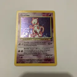 Pokemon TCG Mewtwo Base Set 2 Holo Rare Card 10/130 Vintage WOTC - Image 1