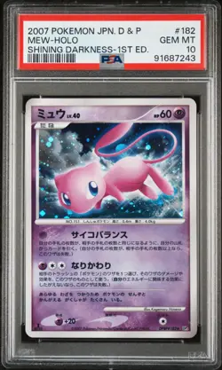 PSA 10 Mew Holo 2007 Pokemon Japanese D&P Shining Darkness #182 1st Edition - Image 1