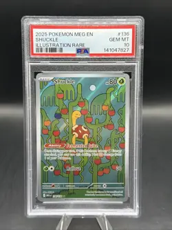 SHUCKLE 136/132 Illustration Rare Pokemon Mega Evolution PSA 10 GEM MT - Image 1