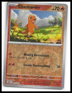 • Charmander • 004/165 SV: Scarlet & Violet 151 Reverse Holo Pokemon TCG NM - Image 1