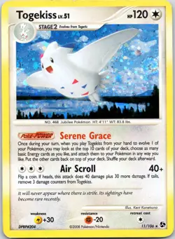 Togekiss #11/106 Holo Rare Swirl Great Encounters Pokemon LP - Image 1