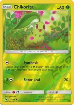Chikorita - 5/214 - Common - Reverse Holo NM, English Pokemon Lost Thunder - Image 1