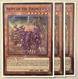 Yugioh! 3x Army of the Haunted MZMU-EN002 Super Rare 1st Ed NM - Image 1