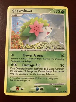 Shaymin LV.42 14/127 Platinum Holo Rare 2009 English Pokemon TCG Card NM - Image 1
