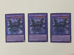 Yugioh Gladiator Beast Nerokius x 3 1st Edition Secret Rare NM - Free Holo Card - Image 1