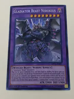 Yugioh Gladiator Beast Nerokius x 3 1st Edition Secret Rare NM - Free Holo Card - Image 3