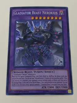 Yugioh Gladiator Beast Nerokius x 3 1st Edition Secret Rare NM - Free Holo Card - Image 4