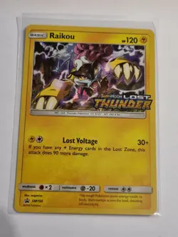 Raikou PreRelease SM150 Black Star Promo Holo Pokemon Lost Thunder Card - Image 1